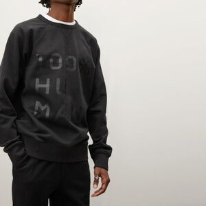 Everlane The 100% Human Typography Sweatshirt Black Size Small Unisex NWOT